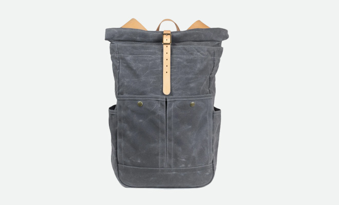 Winter Session Waxed Canvas Roll Top Backpack
